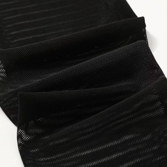 Women's Tulle Mesh Black Long Stretchy Gloves Halloween Party Wedding Costume - Picture 5 of 7